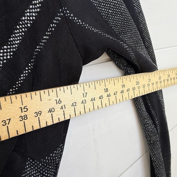 NEW VTG TADASHI Shoji Jersey Maxi Dress Evening Gown Metallic Silver Women Large - Picture 13 of 14